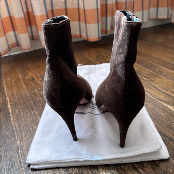 Prada Brown Suede Booties 37.5 - Picture 2 of 6